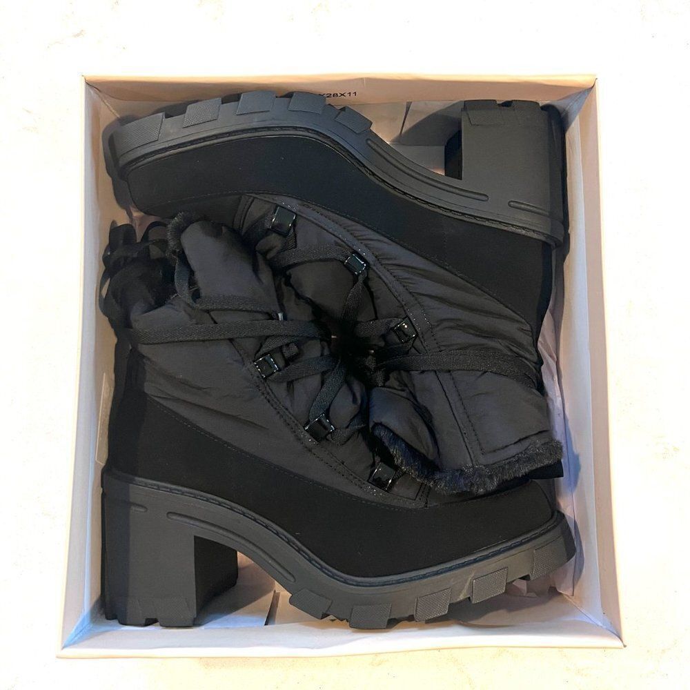 BCBGENERATION  Faux Fur Tagli Hiker Booties - Sz 8.5 - Black - Picture 7 of 8